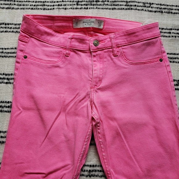 Abercrombie & Fitch Vintage Neon Pink Skinny Jeans - Picture 2 of 10